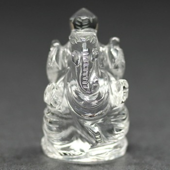 [高品質]インド/マニハール産ヒマラヤ水晶ガネーシャ像（高さ約2.8cm/ミニサイズ）(MHMS-GN2020IS)