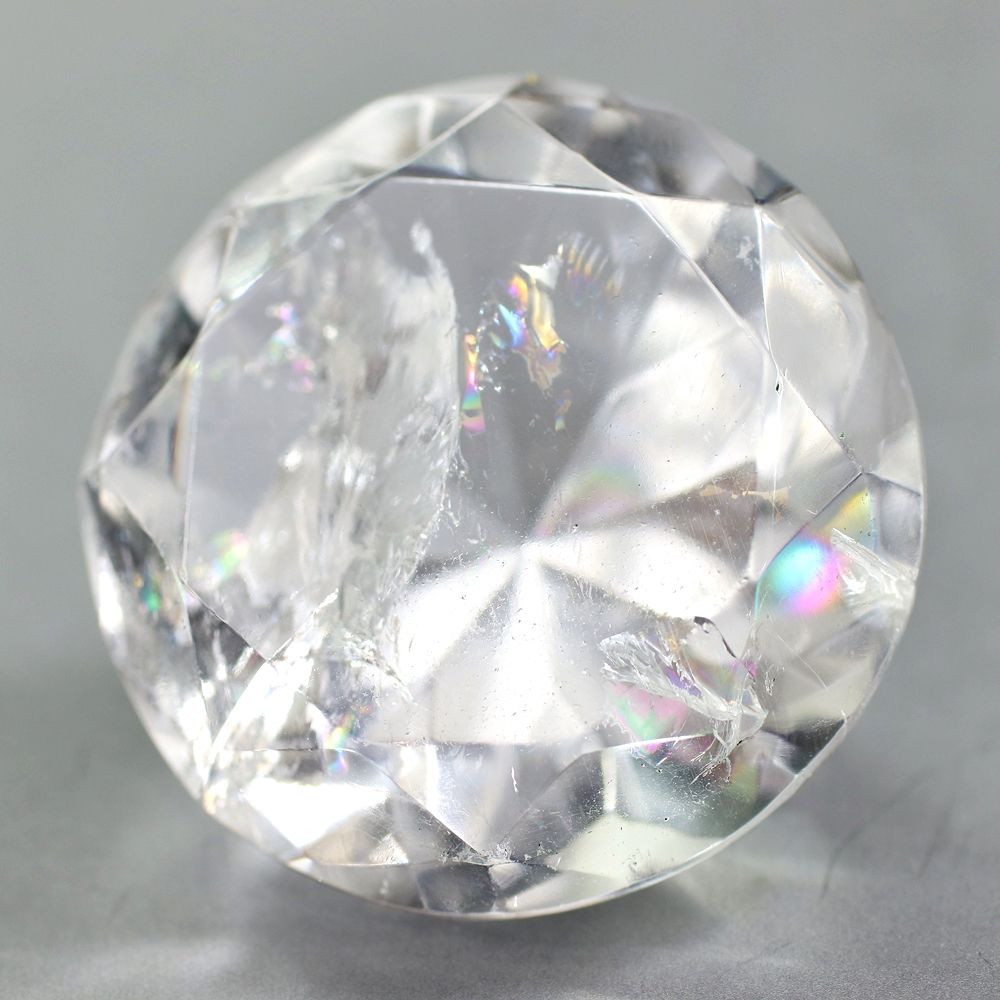 [インド/マニハール産]ヒマラヤ水晶ダイヤモンドカット（直径約28.1mm）