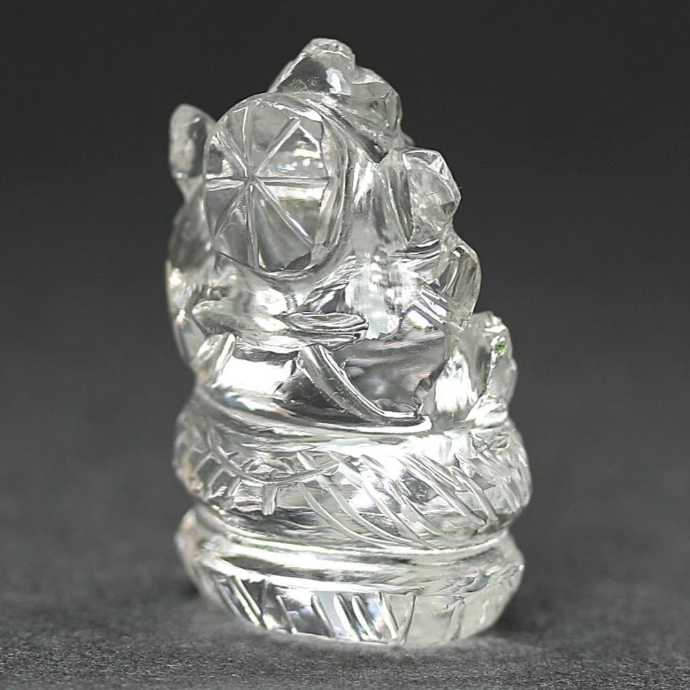 高品質++]インド/マニハール産ヒマラヤ水晶ガネーシャ像（高さ約