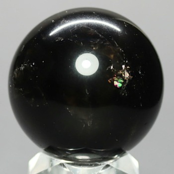 [高品質]山東省産スターモリオン丸玉/天然黒水晶スフィア（球体直径44.8mm）(MOR1-SP1253IS)