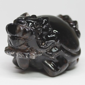 [中国/山東省産]モリオン彫刻/天然黒水晶（龍亀/ロングイ）(MORI-RG1353IS)