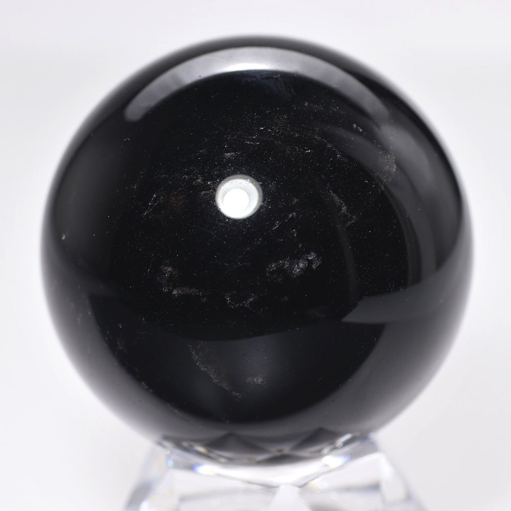 [山東省産]モリオン丸玉/天然黒水晶スフィア（直径56.1mm）