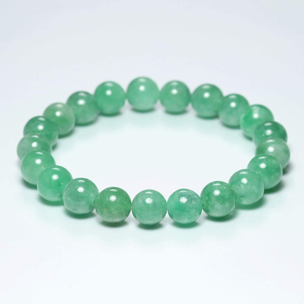 トップクォリティ]ミャンマー産翡翠ブレスレット（約9.5mm玉） - 埼玉
