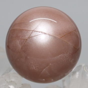 [高品質]タンザニア産オレンジブラウンムーンストーン丸玉/スフィア（直径36.7mm）(OBMS-SP0658IS)