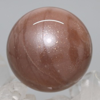 [高品質]タンザニア産オレンジブラウンムーンストーン丸玉/スフィア（直径36.9mm）(OBMS-SP0676IS)