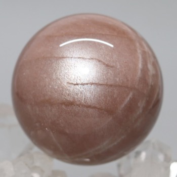 [高品質]タンザニア産オレンジブラウンムーンストーン丸玉/スフィア（直径44.3mm）(OBMS-SP1183IS)