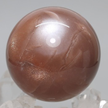[高品質]タンザニア産オレンジブラウンムーンストーン丸玉/スフィア（直径49.9mm）(OBMS-SP1696IS)