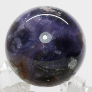 [天然無着色]インドネシア産パープルフラワー瑪瑙スフィア（丸玉直径約50.6mm）(PFAG-SP1756IS)