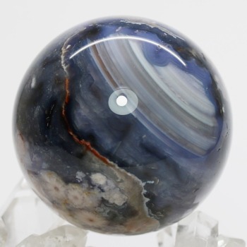 [天然無着色]インドネシア産パープルフラワー瑪瑙スフィア（丸玉直径約57.6mm）(PFAG-SP2550IS)