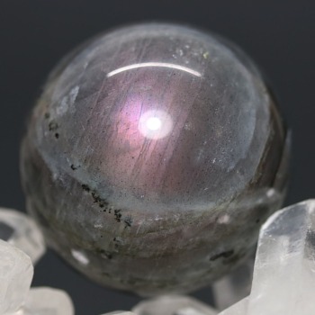 ピンクパープルラブラドライト丸玉/スフィア（直径約29.3mm）(PPLB-SP0355IS)