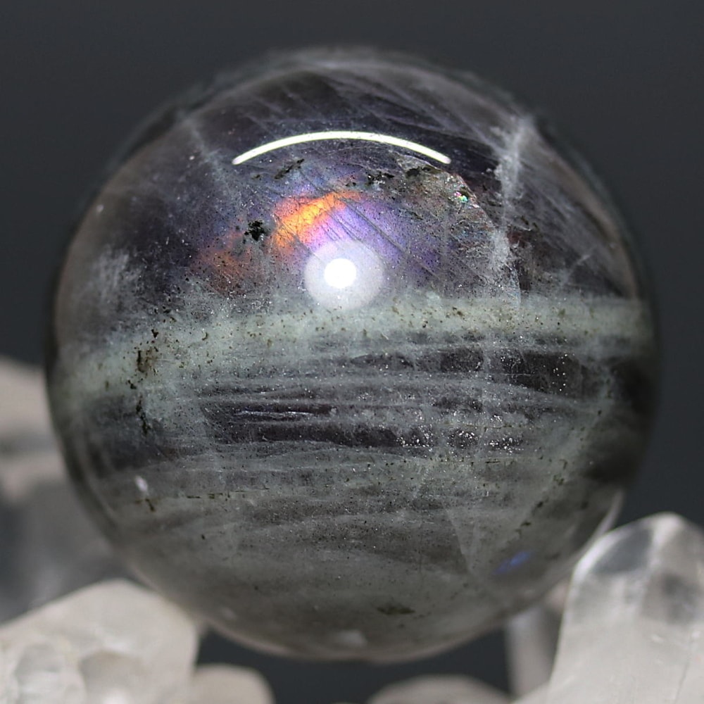 ピンクパープルラブラドライト丸玉/スフィア(直径約38.4mm)-slide-2