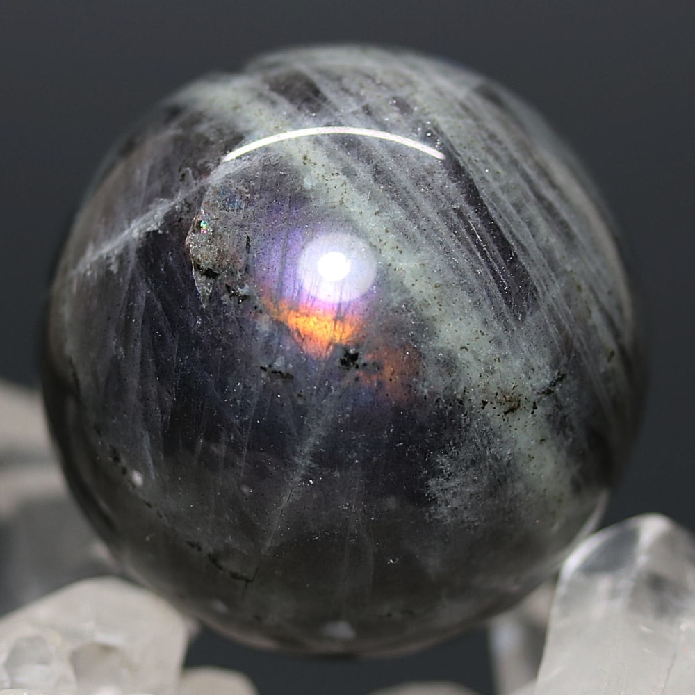 ピンクパープルラブラドライト丸玉/スフィア(直径約38.4mm)-slide-4