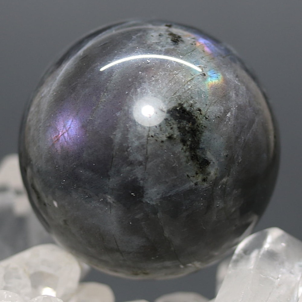 ピンクパープルラブラドライト丸玉/スフィア(直径約39.8mm)-slide-2