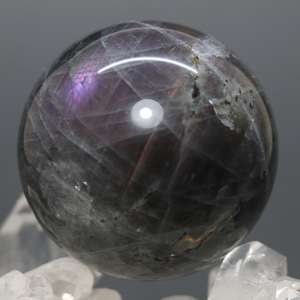 ピンクパープルラブラドライト丸玉/スフィア(直径約47.4mm)-slide-5