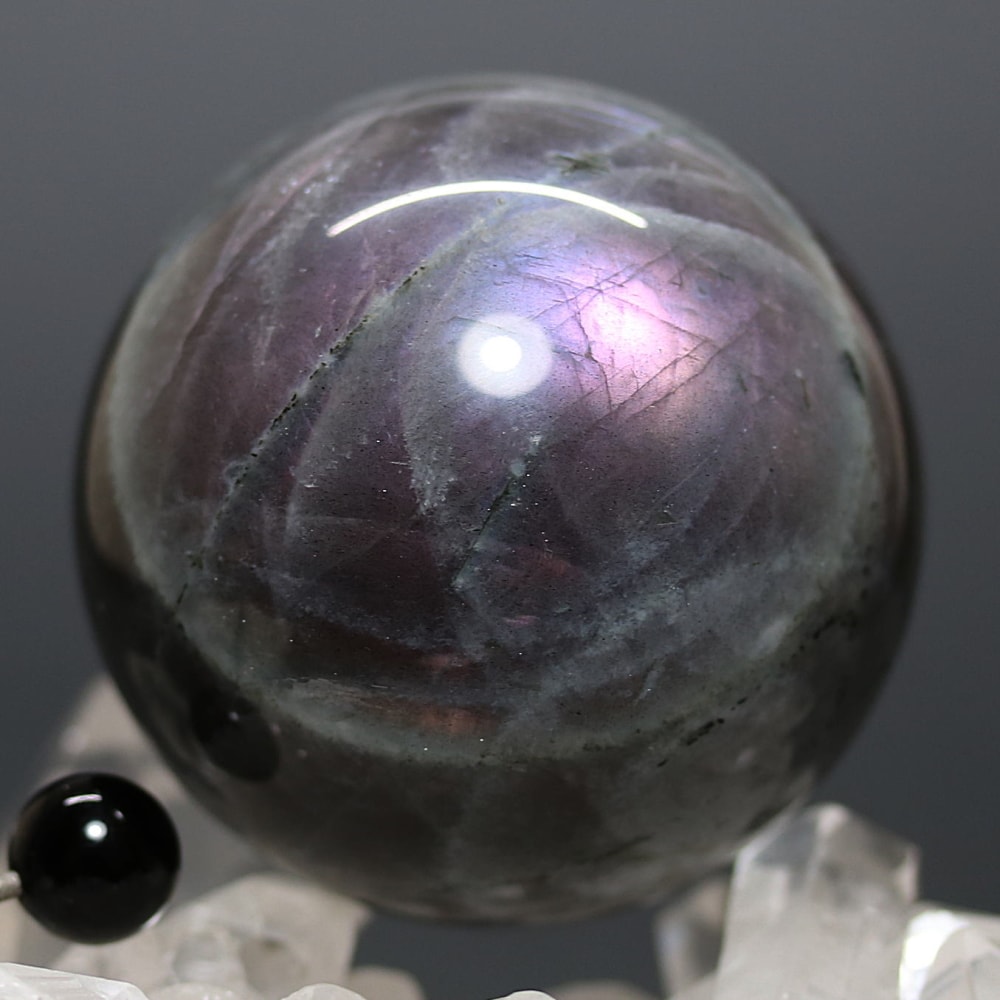 ピンクパープルラブラドライト丸玉/スフィア(直径約52.0mm)-slide-6