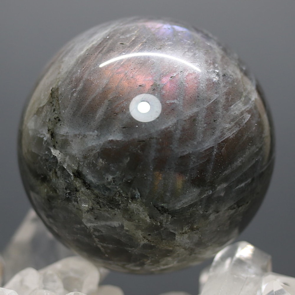 ピンクパープルラブラドライト丸玉/スフィア(直径約52.6mm)-slide-3