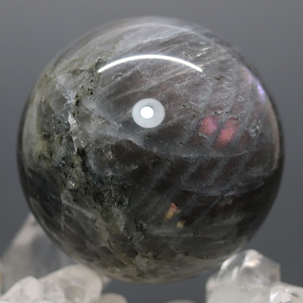 ピンクパープルラブラドライト丸玉/スフィア(直径約52.6mm)-slide-5