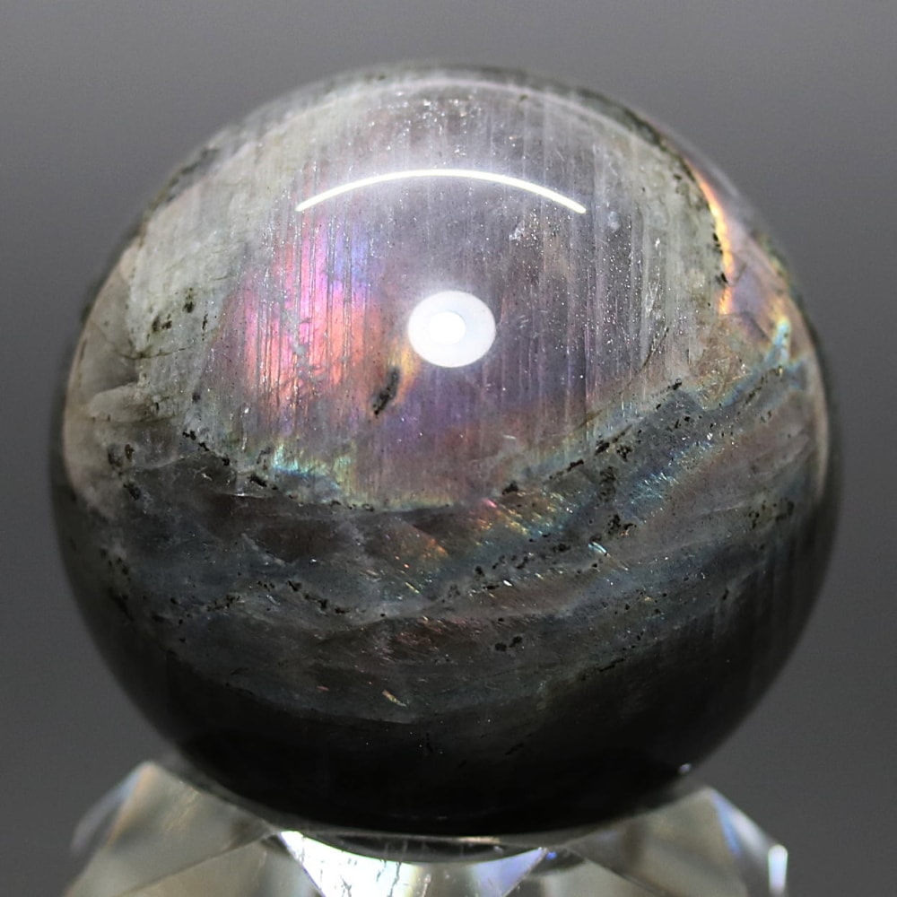 ピンクパープルラブラドライト丸玉/スフィア(直径約55.5mm)-slide-0