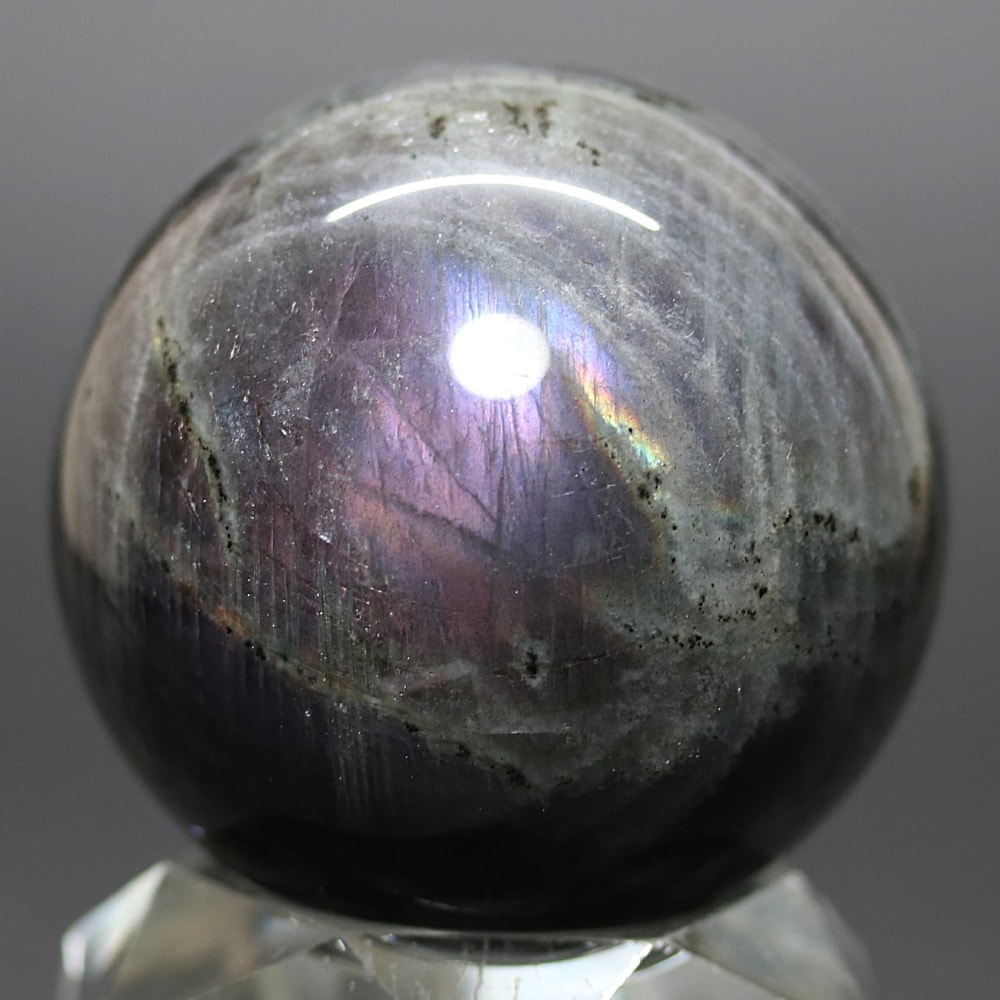 ピンクパープルラブラドライト丸玉/スフィア(直径約55.5mm)-slide-2