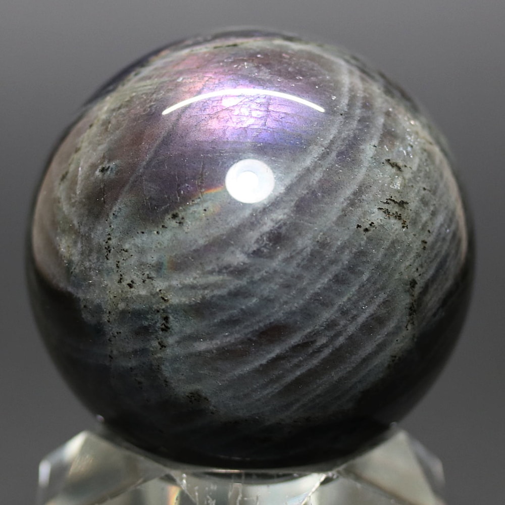ピンクパープルラブラドライト丸玉/スフィア(直径約55.5mm)-slide-4