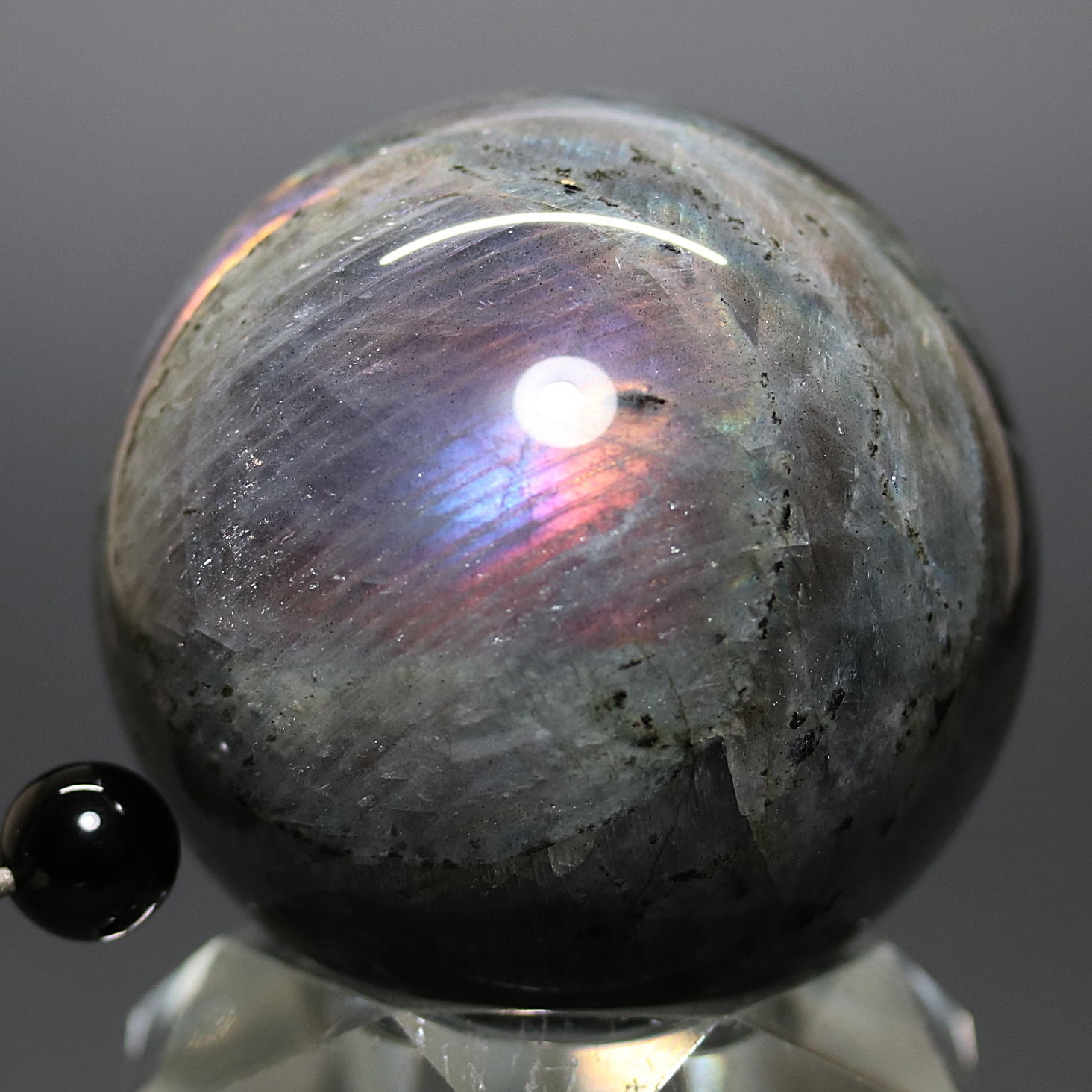 ピンクパープルラブラドライト丸玉/スフィア(直径約55.5mm)-slide-6