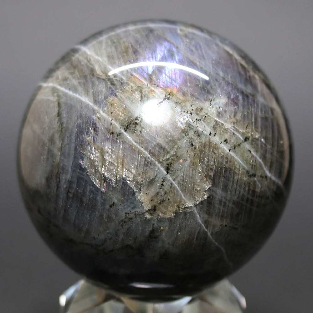 ピンクパープルラブラドライト丸玉/スフィア(直径約75mm大玉!)-slide-2