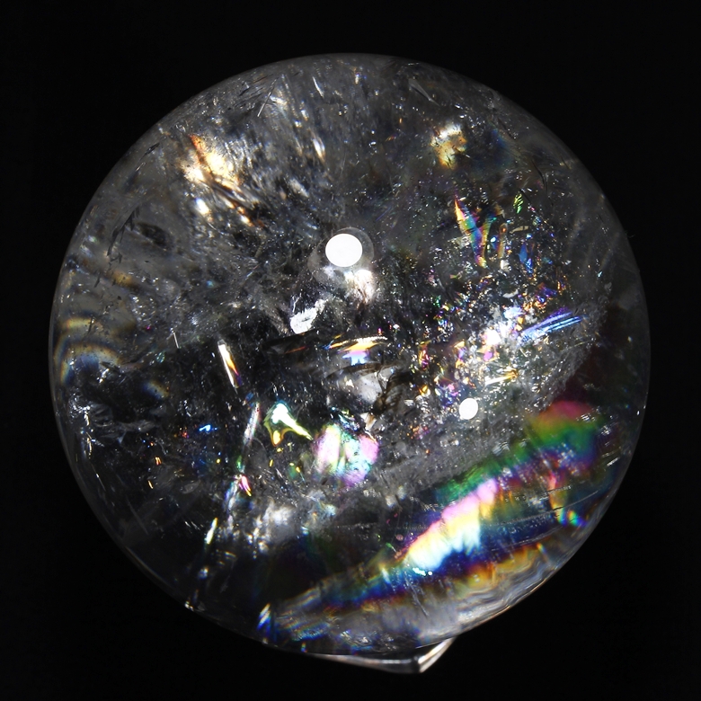 高品質]レインボー水晶丸玉/アイリスクォーツスフィア（58.6mm 