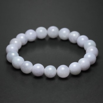 [特別価格/高品質]ミャンマー産天然ラベンダー翡翠ブレスレット（約10mm玉）(RVJD-BR1001IS)