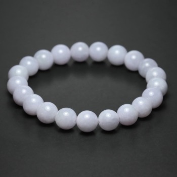 [高品質++]ミャンマー産天然ラベンダー翡翠ブレスレット（約10mm玉）(RVJD-BR1003IS)