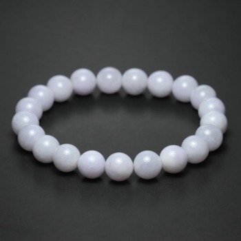 [高品質++]ミャンマー産天然ラベンダー翡翠ブレスレット（約10mm玉）(RVJD-BR1004IS)