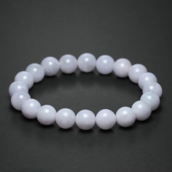 [高品質++]ミャンマー産天然ラベンダー翡翠ブレスレット（約10mm玉）(RVJD-BR1005IS)