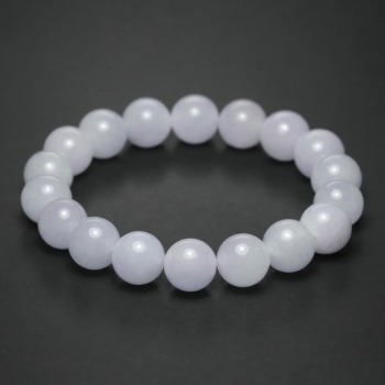 [高品質+]ミャンマー産天然ラベンダー翡翠ブレスレット（約11.5mm玉）(RVJD-BR1151IS)