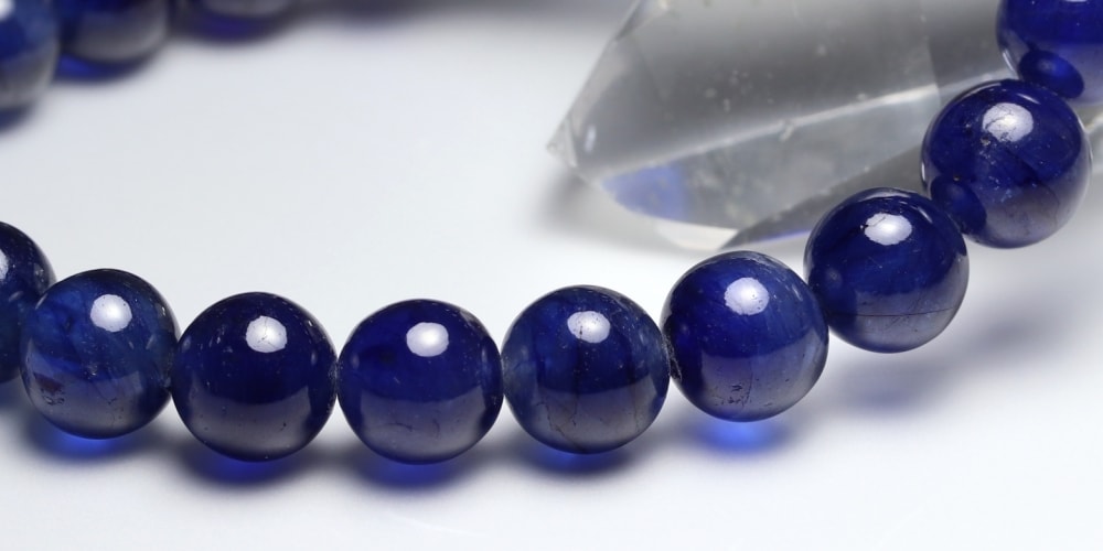 [高品質++]宝石質ブルーサファイアブレスレット（約9.5mm玉）