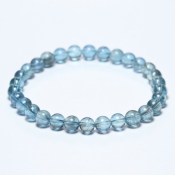 [高品質]スターモスアクアマリンブレスレット/ブラックレイン（約6mm玉）(STMA-BR0601IS)