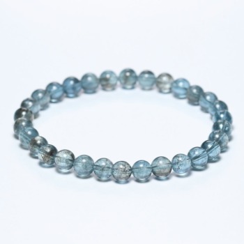 [高品質]スターモスアクアマリンブレスレット/ブラックレイン（約6mm玉）(STMA-BR0602IS)
