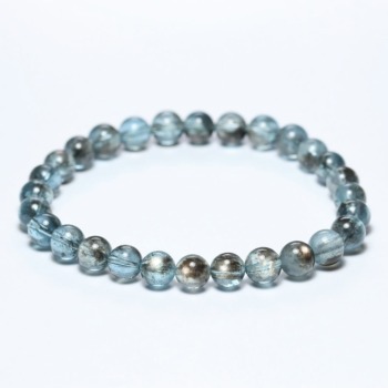 [高品質]スターモスアクアマリンブレスレット/ブラックレイン（約6.5mm玉）(STMA-BR0654IS)