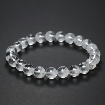 [トップクォリティ]マダカスカル産スノーホワイトファントムクォーツブレスレット（約8.5mm玉）(WHSP-BR0851IS)