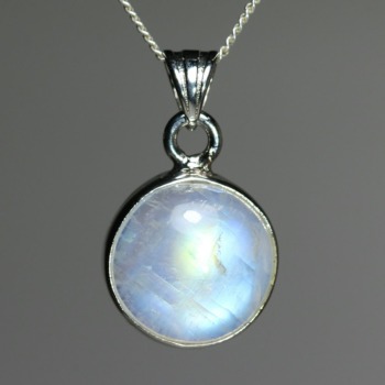 [高品質]ホワイトラブラドライトペンダントトップ/レインボームーンストーン（シルバー925・オーバル・シルバーカラー）(WTLA-PT016IS)