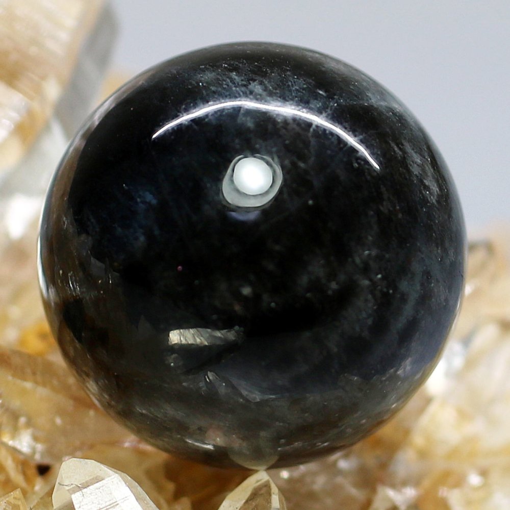 ブラックスターアクアマリン丸玉/スフィア（直径19.9mm）(BKAQ-SPH0113IS) | 天然石・パワーストーン Infonix