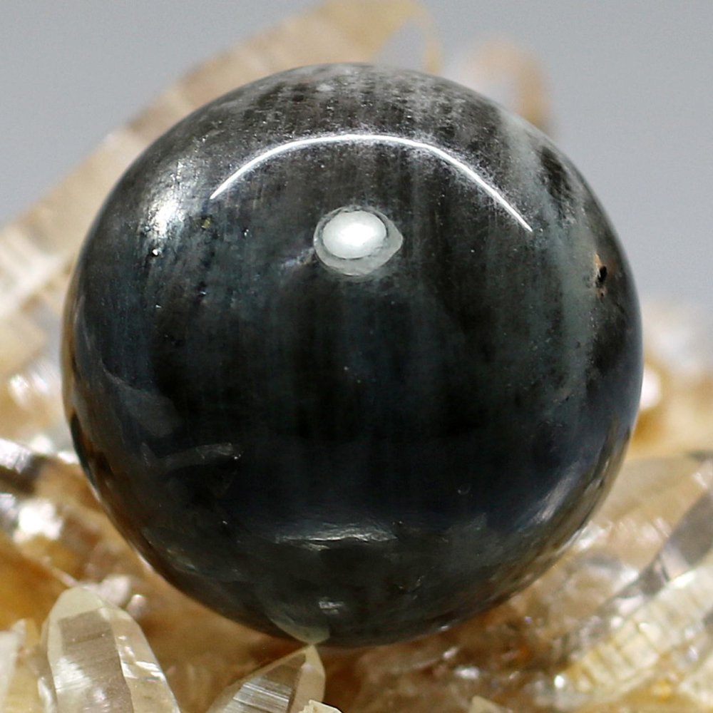 ブラックスターアクアマリン丸玉/スフィア（直径23.1mm）(BKAQ-SPH0177IS) | 天然石・パワーストーン Infonix