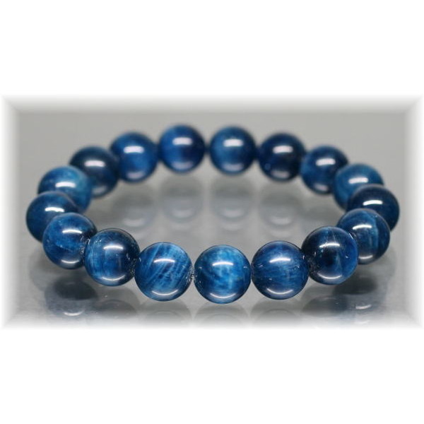 3A++]ブルーアパタイトキャッツアイブレスレット（約12mm玉）(BLUEAPATITE-IS1204) 天然石・パワーストーン  Infonix（インフォニック）