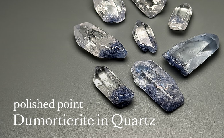 デュモルチェライトインクォーツポリッシュポイント の商品イメージ写真