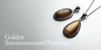 ゴールデンサンムーンストーンペンダント（ネックレストップ