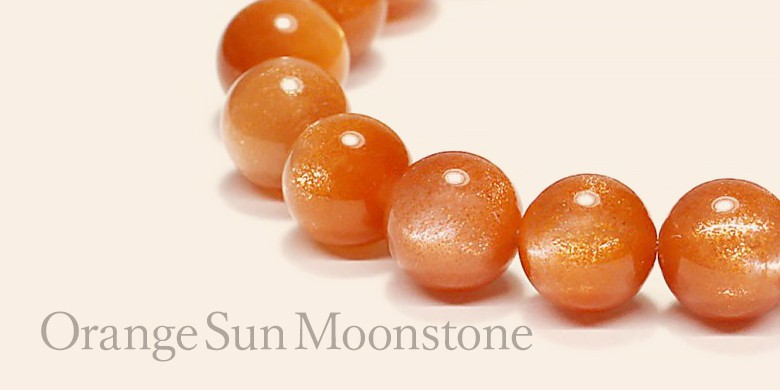 オレンジサンムーンストーンブレスレット | 天然石・パワーストーン 