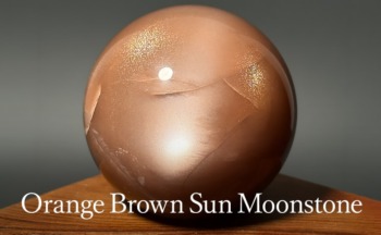 オレンジブラウンサンムーンストーン丸玉（スフィア、球体石） - 埼玉