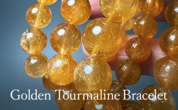 ★ゴールデントルマリン 8ミリ珠 ブレスレットB(SA) cat_tourmaline_golden_bracelet