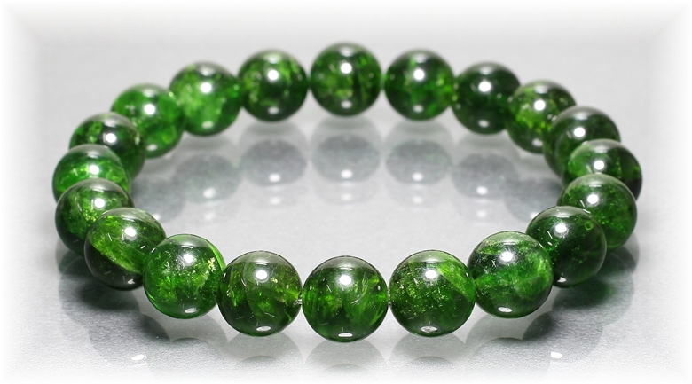 今年の新作から定番まで！ クロムダイオプサイト ブレスレット ロシア産 丸玉 6mm 6号 Chrome Diopside ダイオプサイト  ロシアンエメラルド 希少石 お守り 天然石 パワーストーン カラーストーン