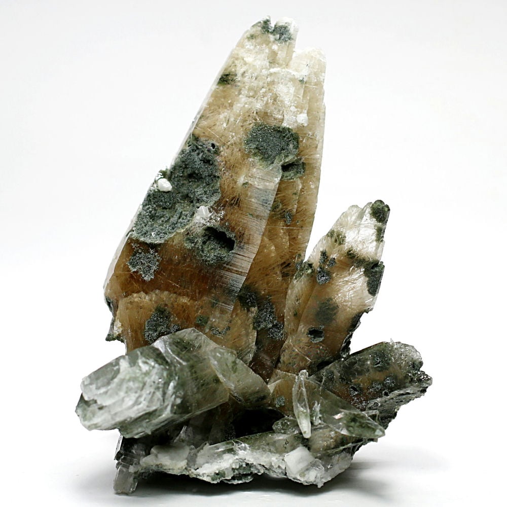 [高品質]ガネッシュヒマール産ヒマラヤ水晶クラスター/角閃石インクルージョン原石（192g）