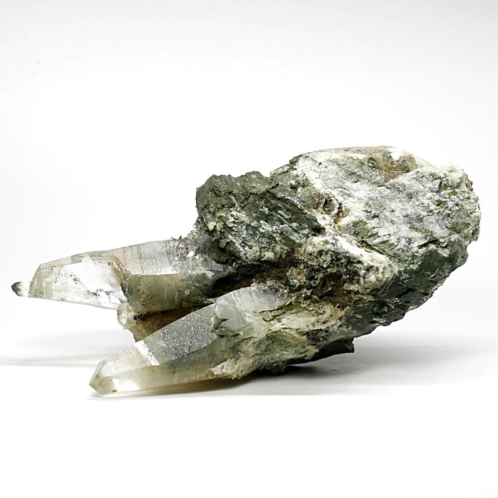 [高品質]ガネッシュヒマール産ヒマラヤ水晶クラスター/角閃石インクルージョン原石（428g）