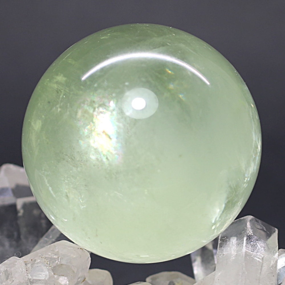 [高品質]グリーンカルサイト丸玉/スフィア（直径約43.5mm）